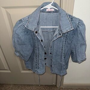 La Ros Denim Button-Up Blouse